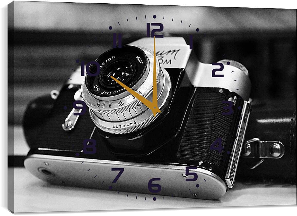 Часы картина - Старый фотоаппарат