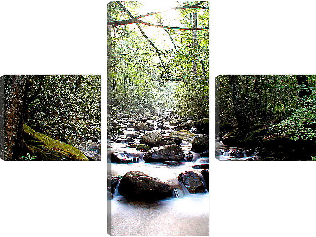 Модульная картина - Ручей в лесу

