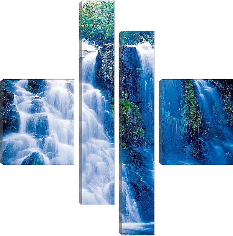 Модульная картина - Водопад в лесу
