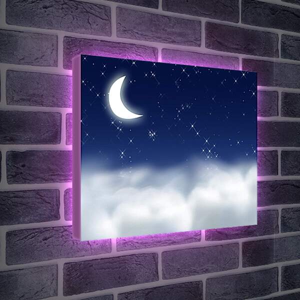 Лайтбокс световая панель - Месяц над облаками
