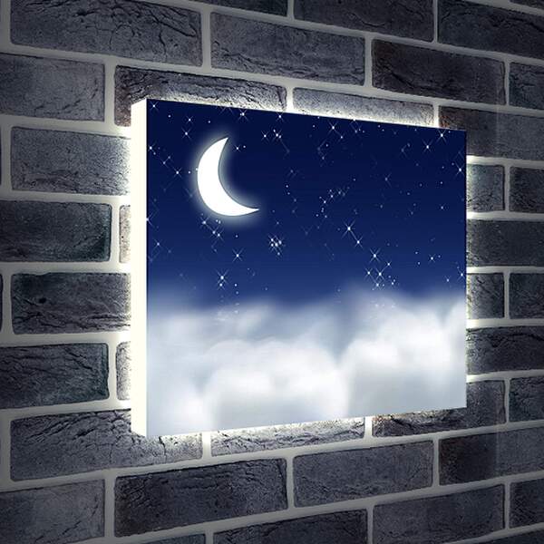 Лайтбокс световая панель - Месяц над облаками
