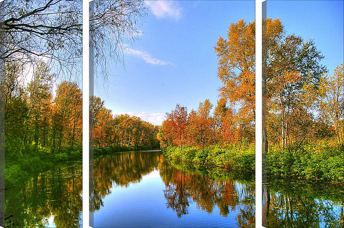 Модульная картина - Осенняя река
