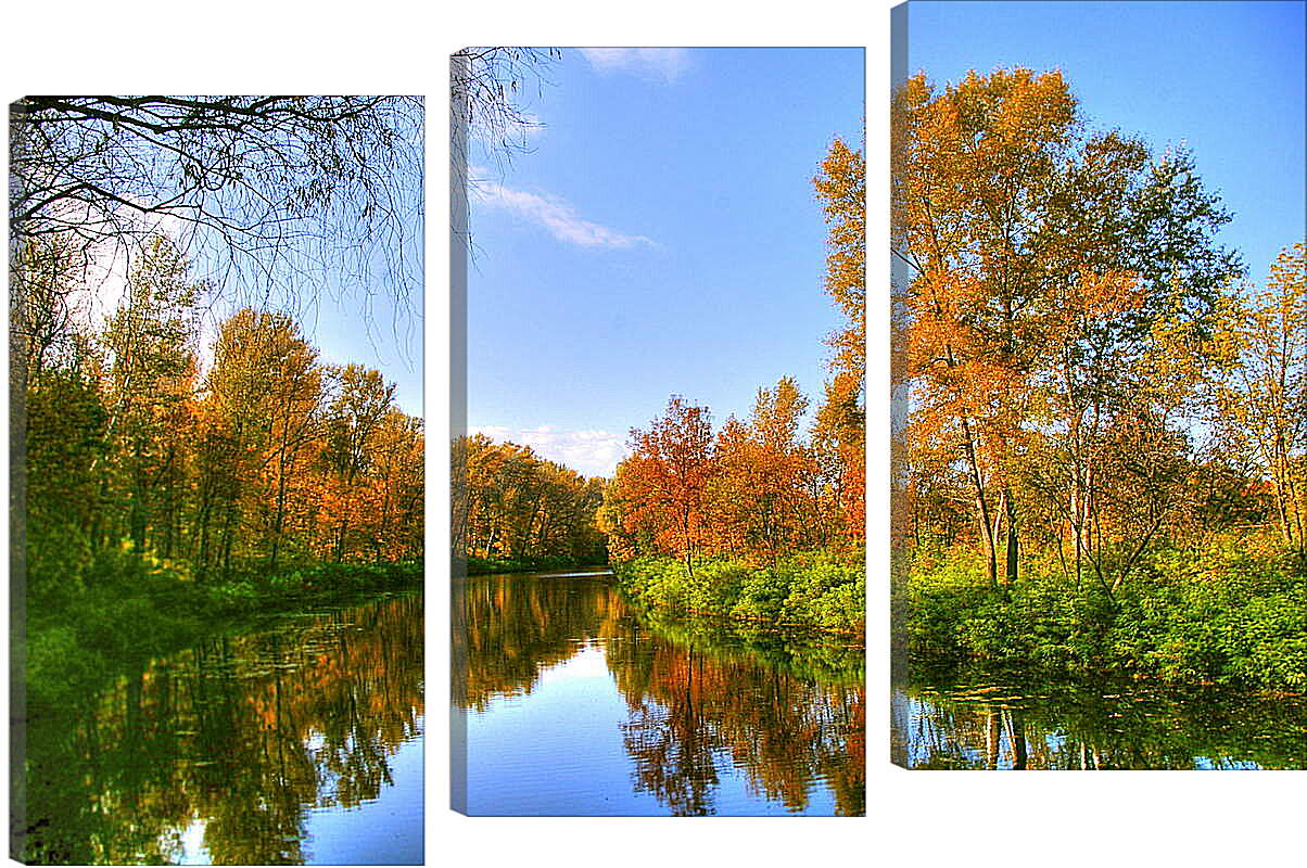 Модульная картина - Осенняя река
