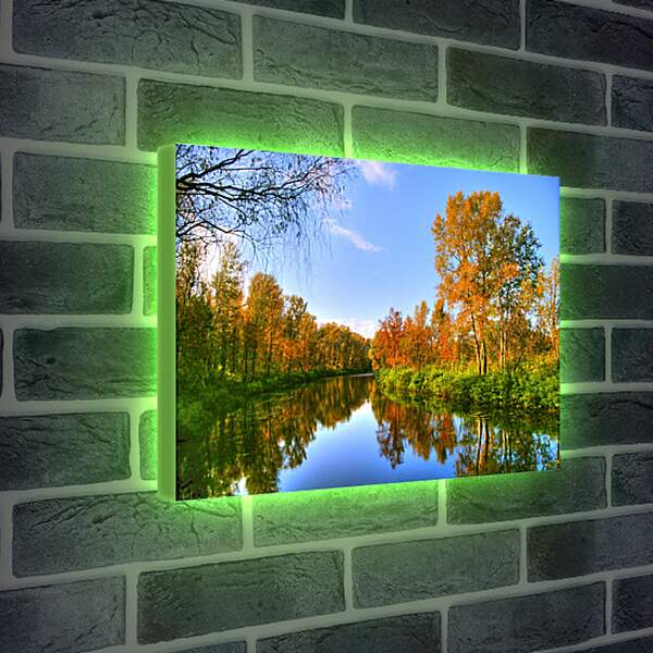 Лайтбокс световая панель - Осенняя река
