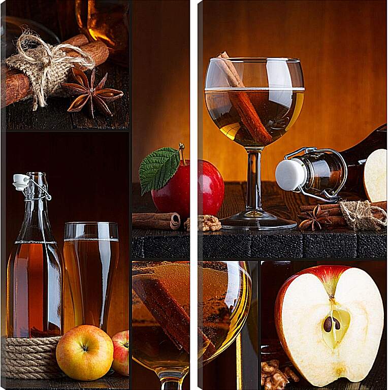Модульная картина - Бокал яблочного сока