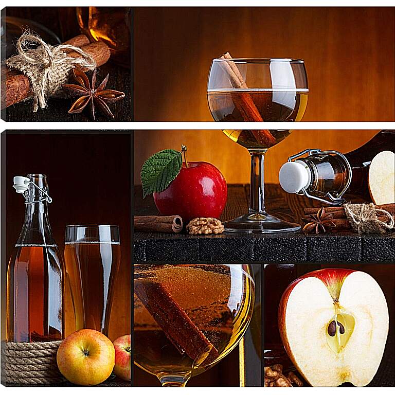 Модульная картина - Бокал яблочного сока