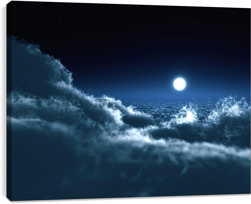 Постер и плакат - Луна над облаками
