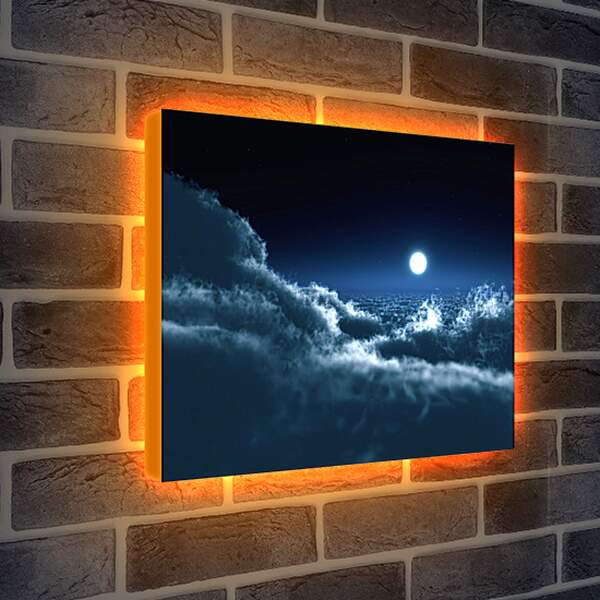 Лайтбокс световая панель - Луна над облаками
