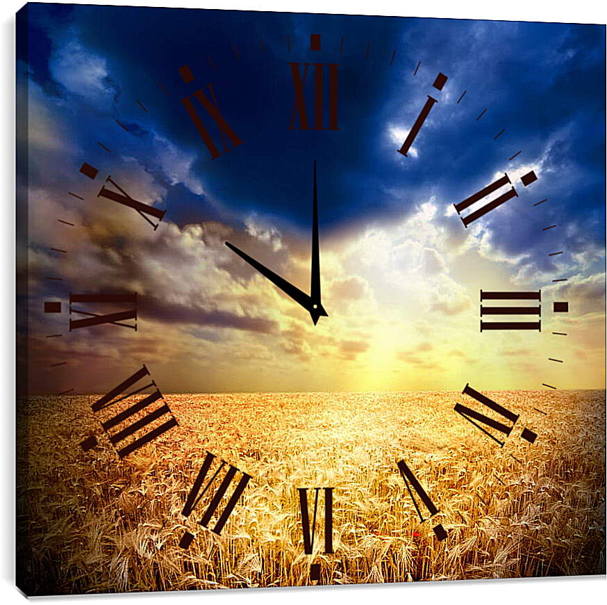 Часы картина - Поле пшеницы

