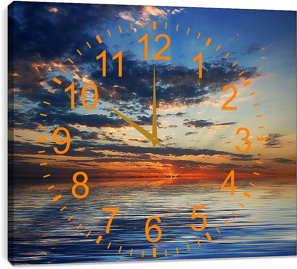 Часы картина - После заката на море
