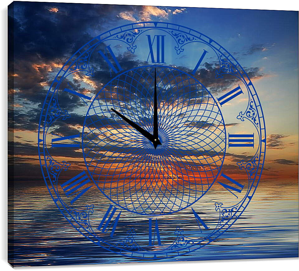 Часы картина - После заката на море
