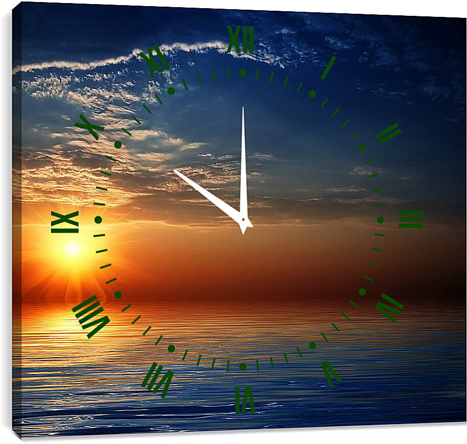 Часы картина - Закат на Море
