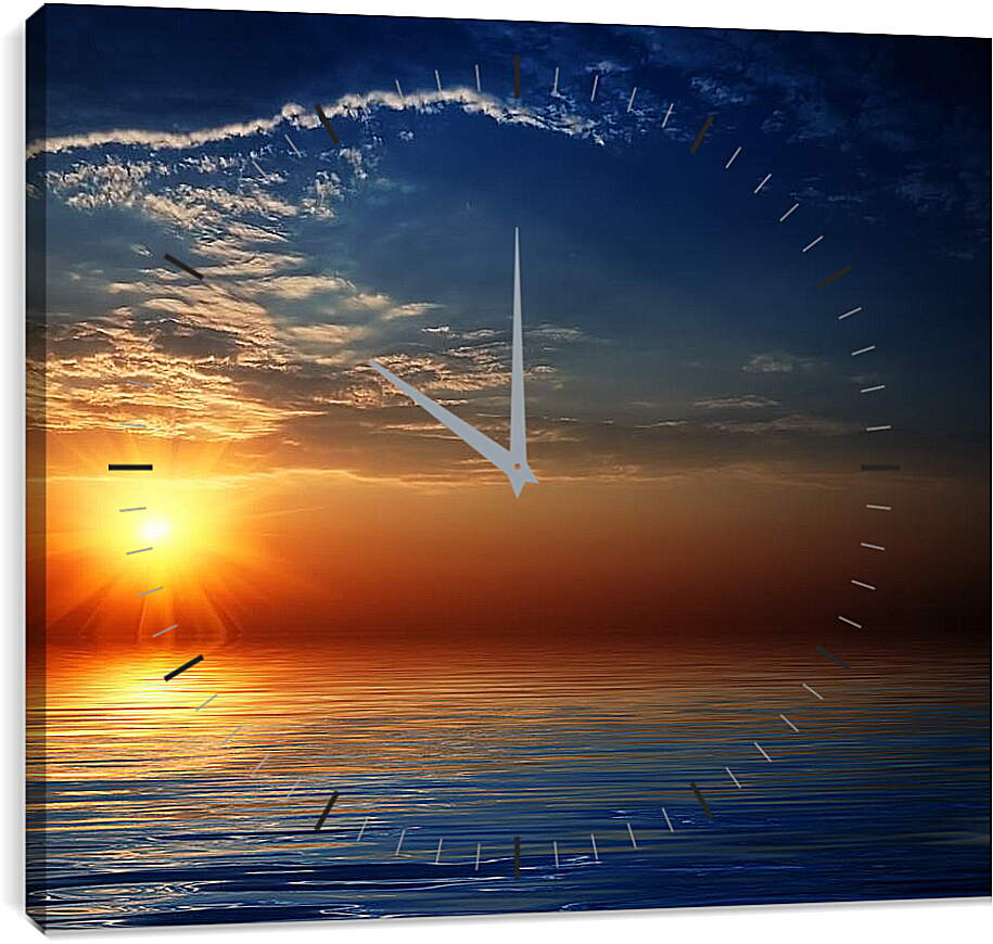 Часы картина - Закат на Море
