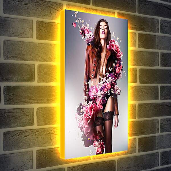 Лайтбокс световая панель - Девушка цветок
