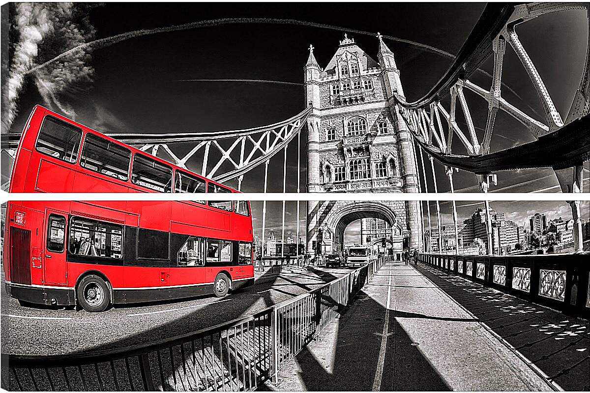 Модульная картина - Лондон. Красный автобус.