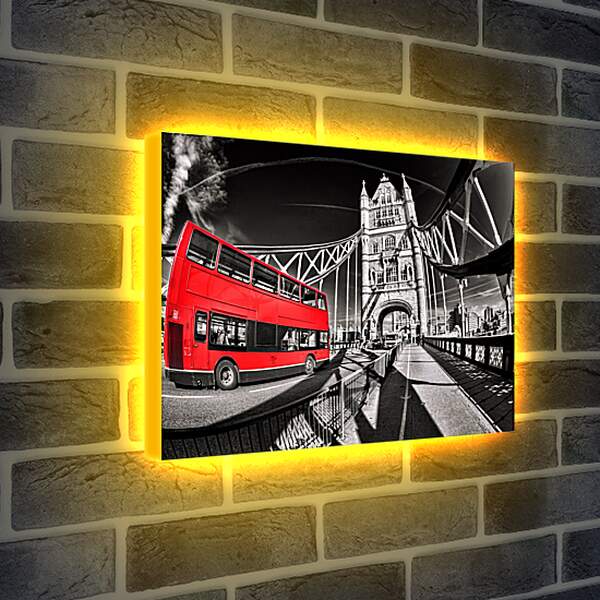 Лайтбокс световая панель - Лондон. Красный автобус.