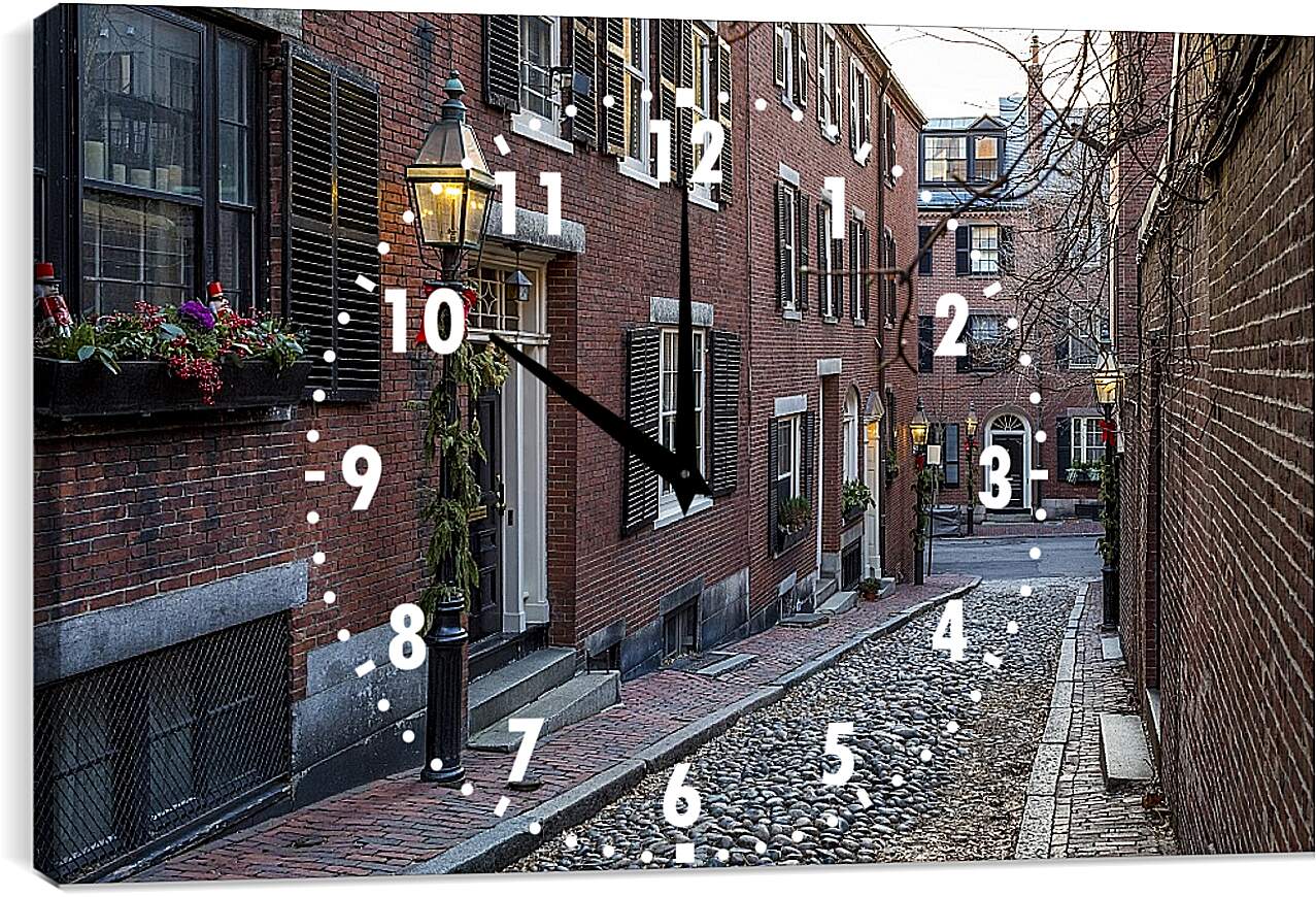 Часы картина - Улица в Бостоне