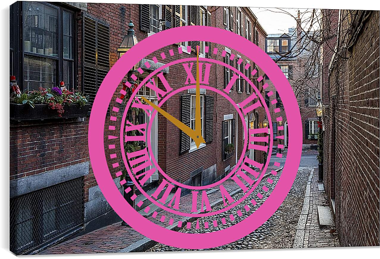 Часы картина - Улица в Бостоне