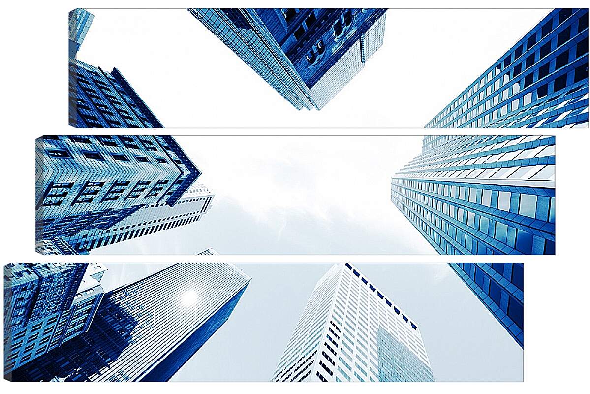 Модульная картина - Modern city skyscrapers, Central, Hong Kong, China.