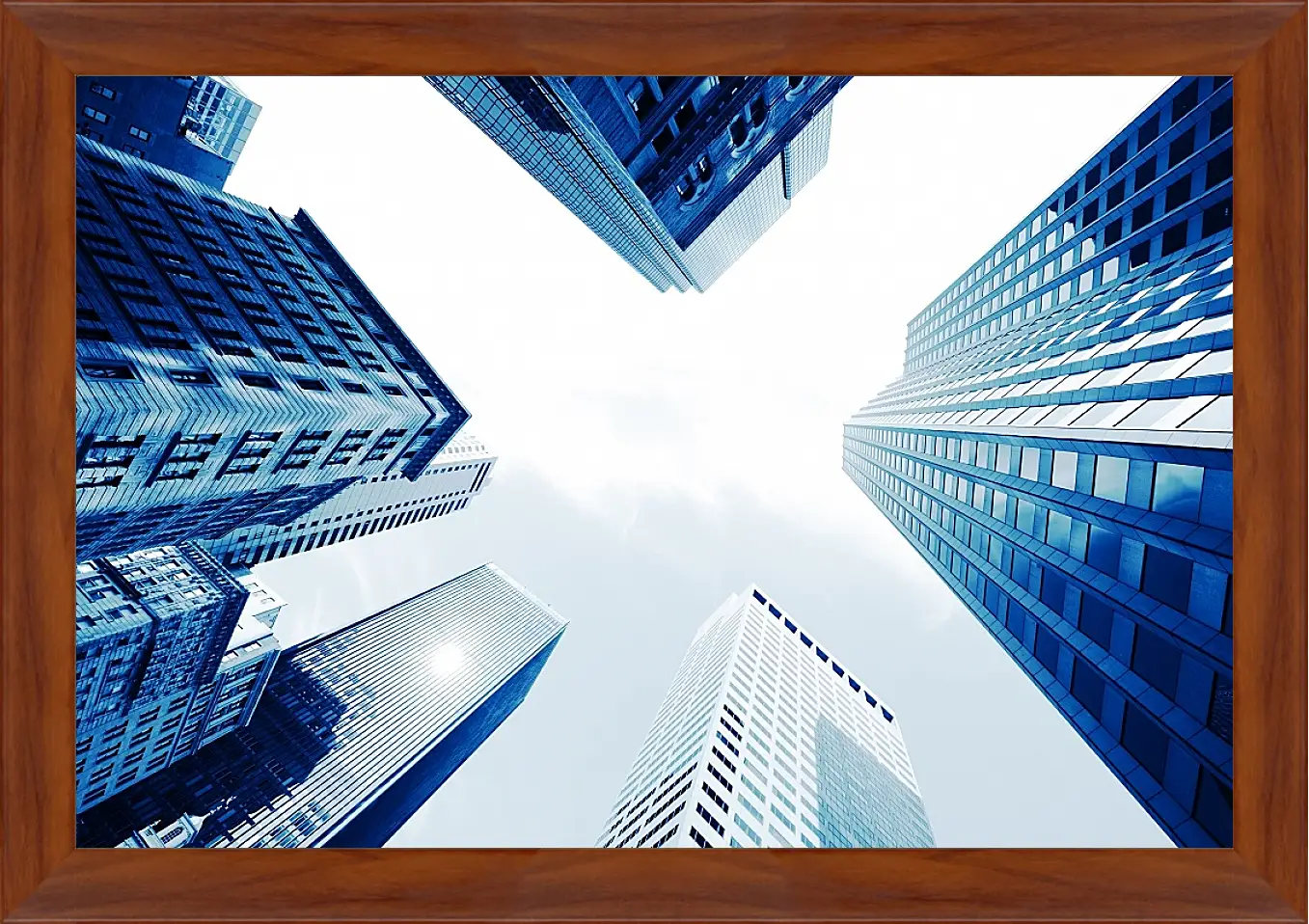 Картина в раме - Modern city skyscrapers, Central, Hong Kong, China.