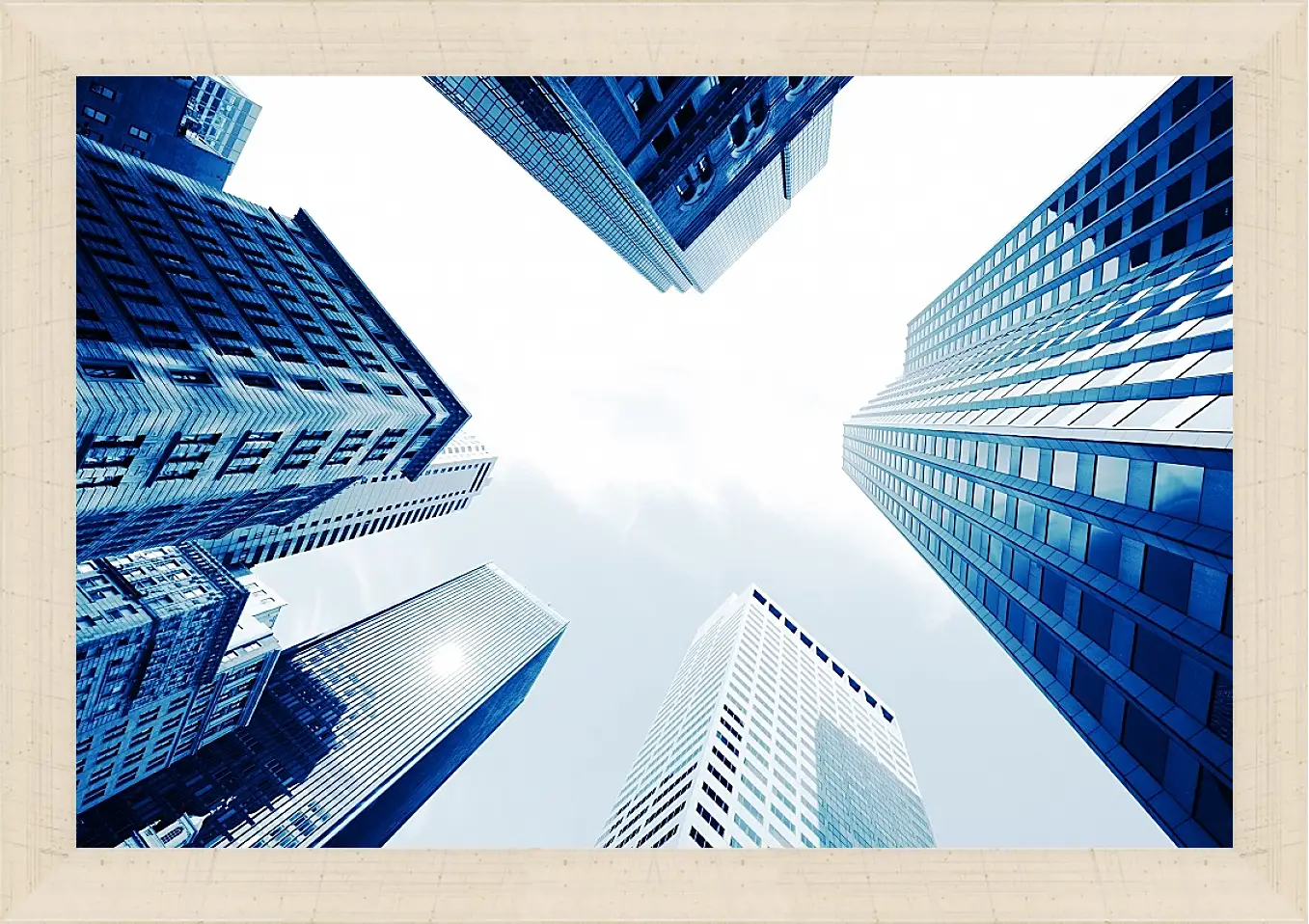 Картина в раме - Modern city skyscrapers, Central, Hong Kong, China.