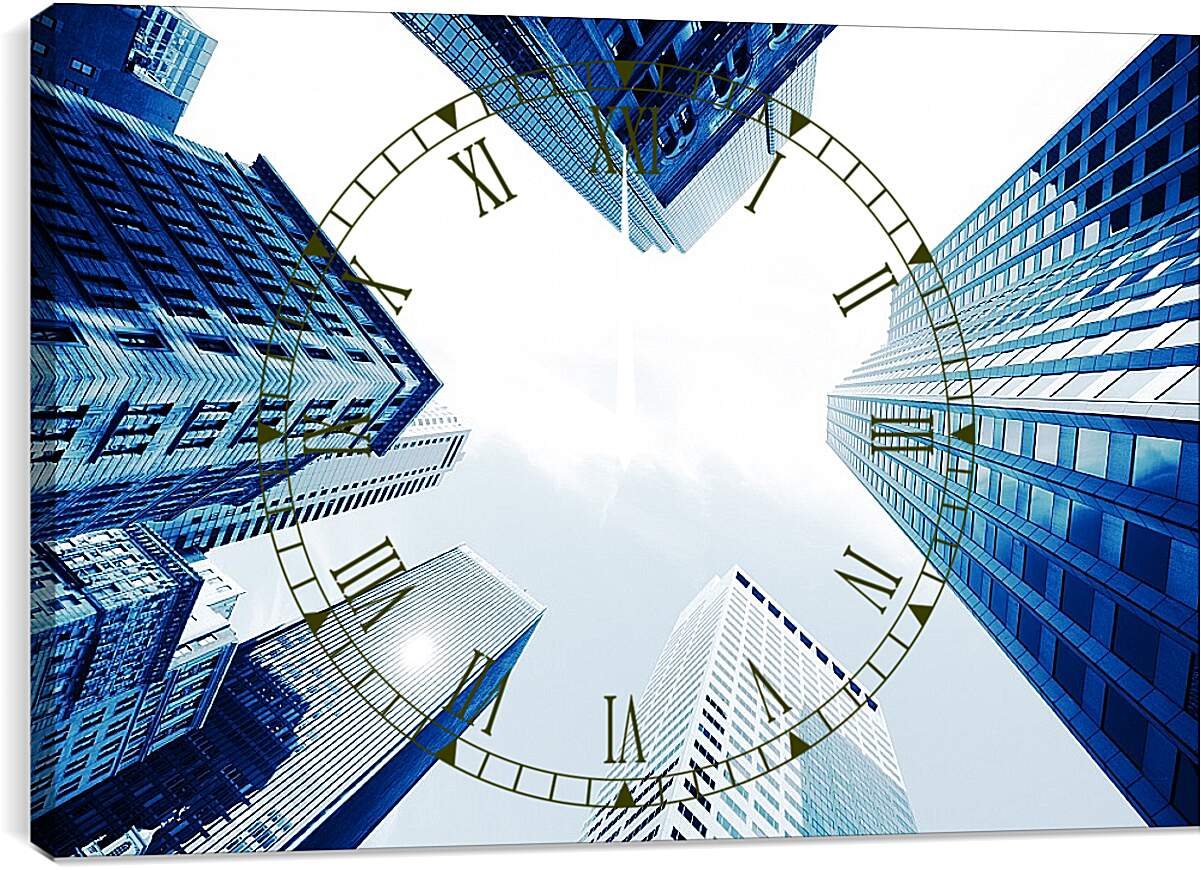 Часы картина - Modern city skyscrapers, Central, Hong Kong, China.