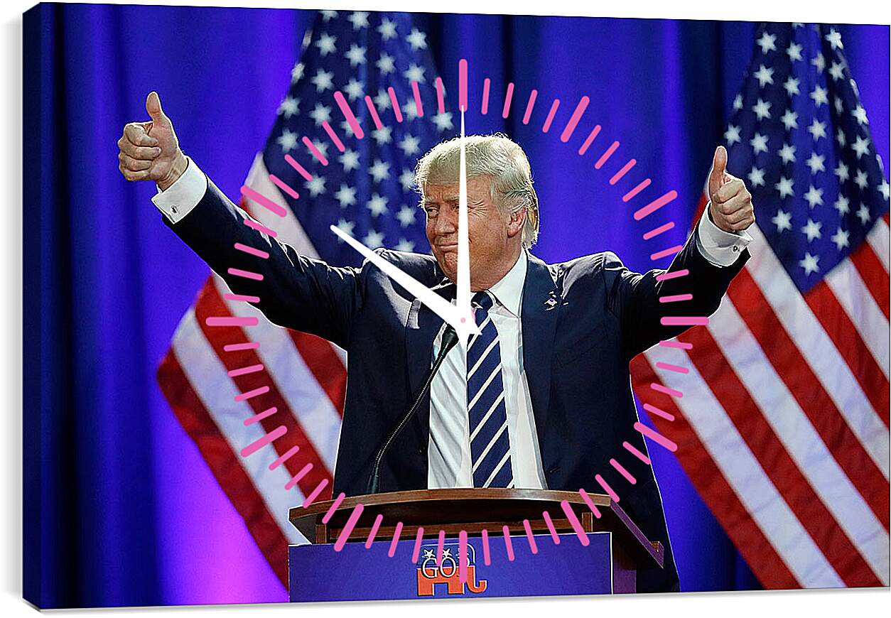 Часы картина - Дональд Трамп 45-й президент США