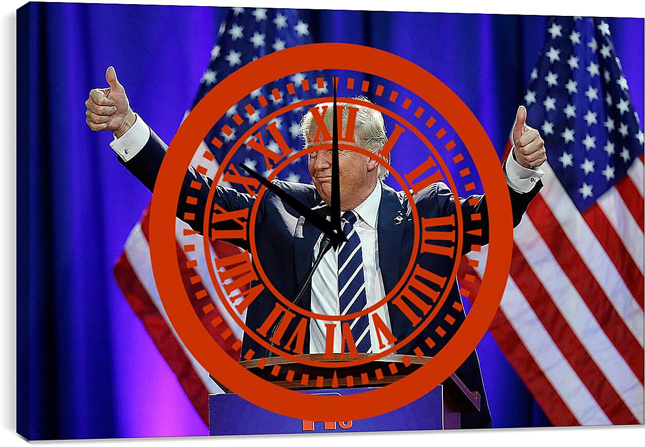 Часы картина - Дональд Трамп 45-й президент США
