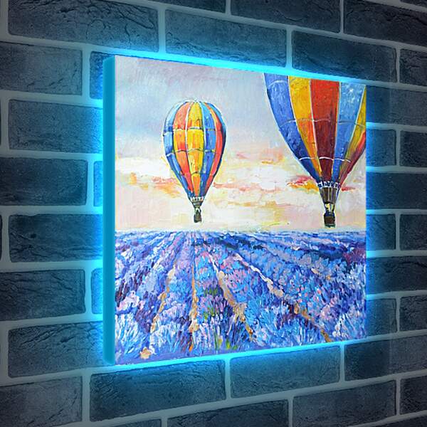 Лайтбокс световая панель - Воздушные шары над полем
