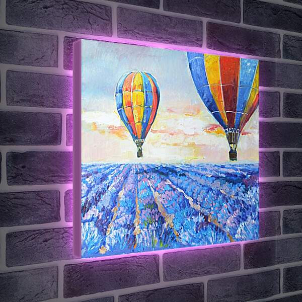 Лайтбокс световая панель - Воздушные шары над полем