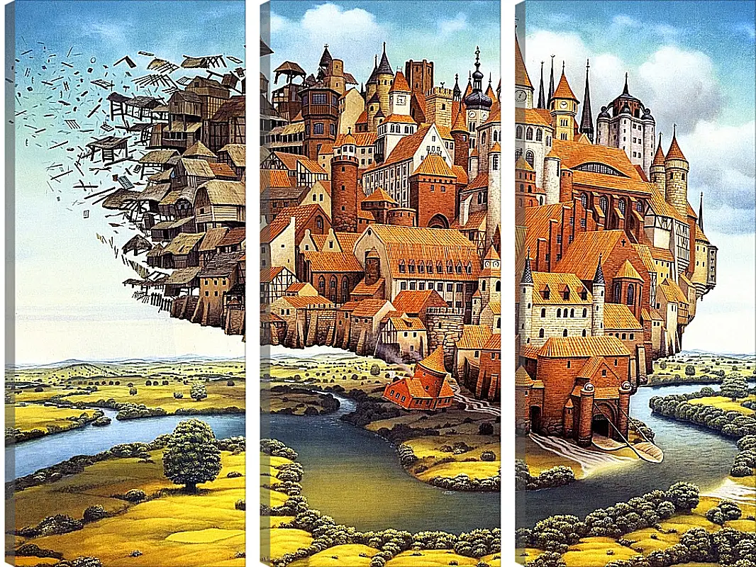 Модульная картина - Мир Яцека Йерки (Jacek Yerka)