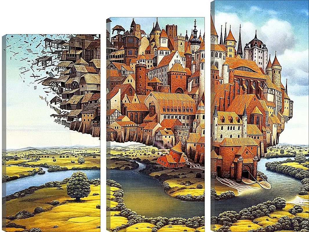 Модульная картина - Мир Яцека Йерки (Jacek Yerka)