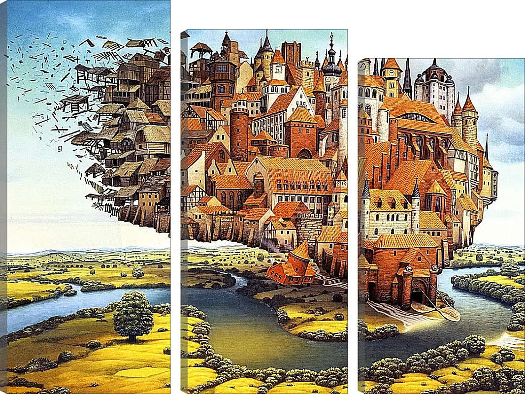 Модульная картина - Мир Яцека Йерки (Jacek Yerka)