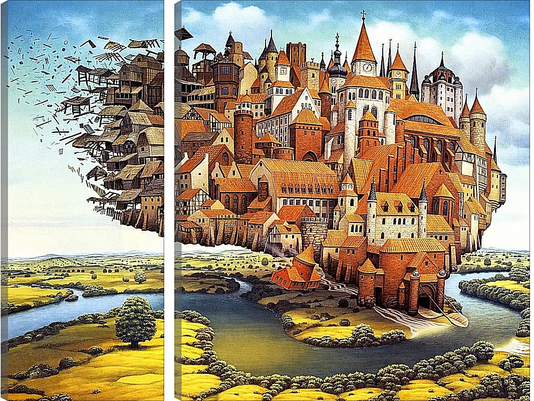 Модульная картина - Мир Яцека Йерки (Jacek Yerka)