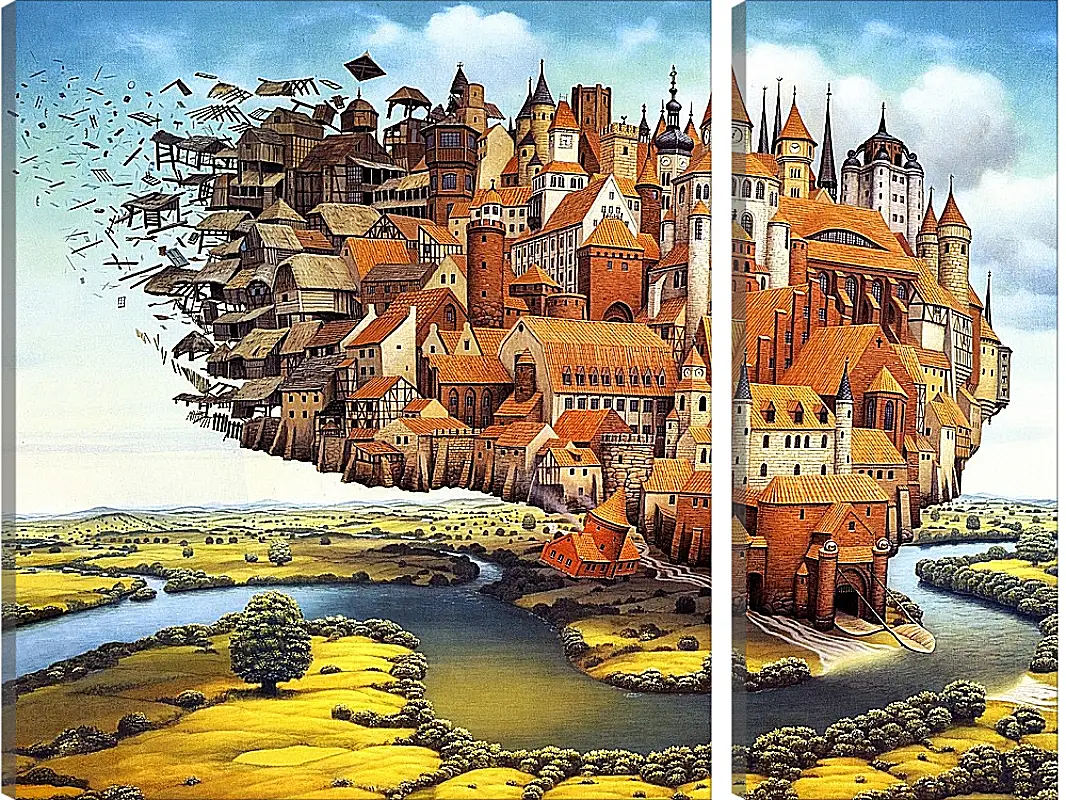 Модульная картина - Мир Яцека Йерки (Jacek Yerka)