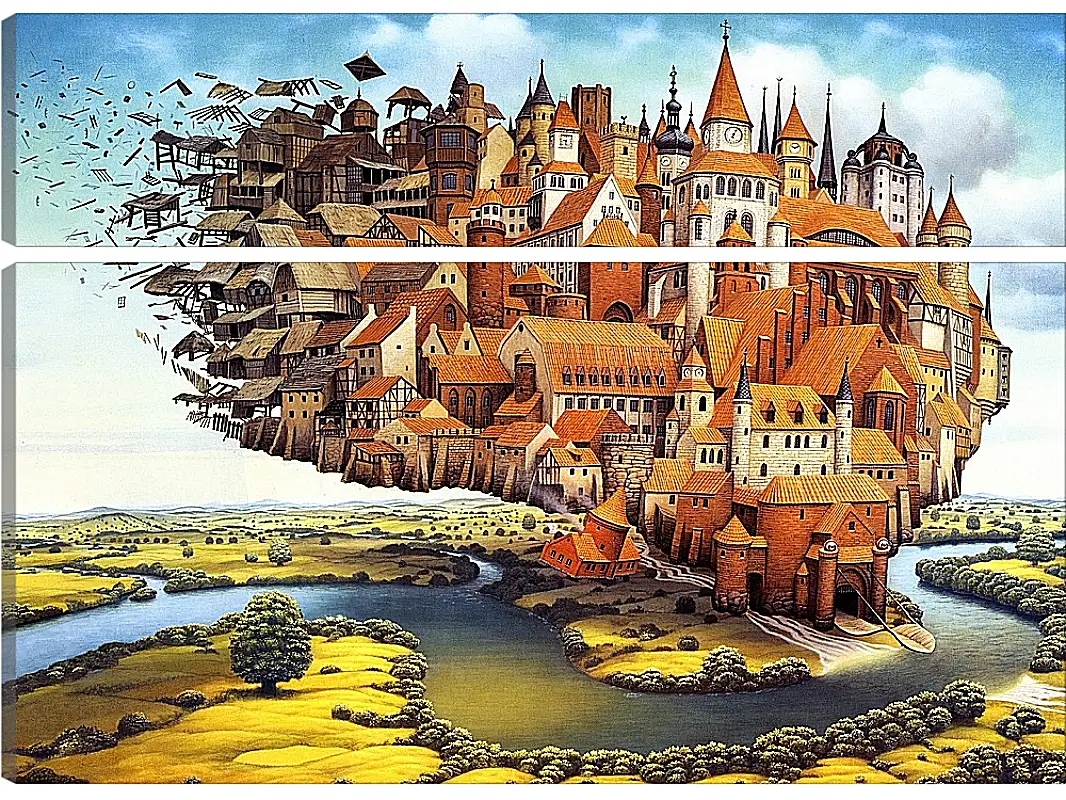 Модульная картина - Мир Яцека Йерки (Jacek Yerka)