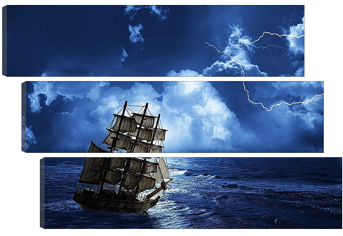 Модульная картина - Корабль во время шторма