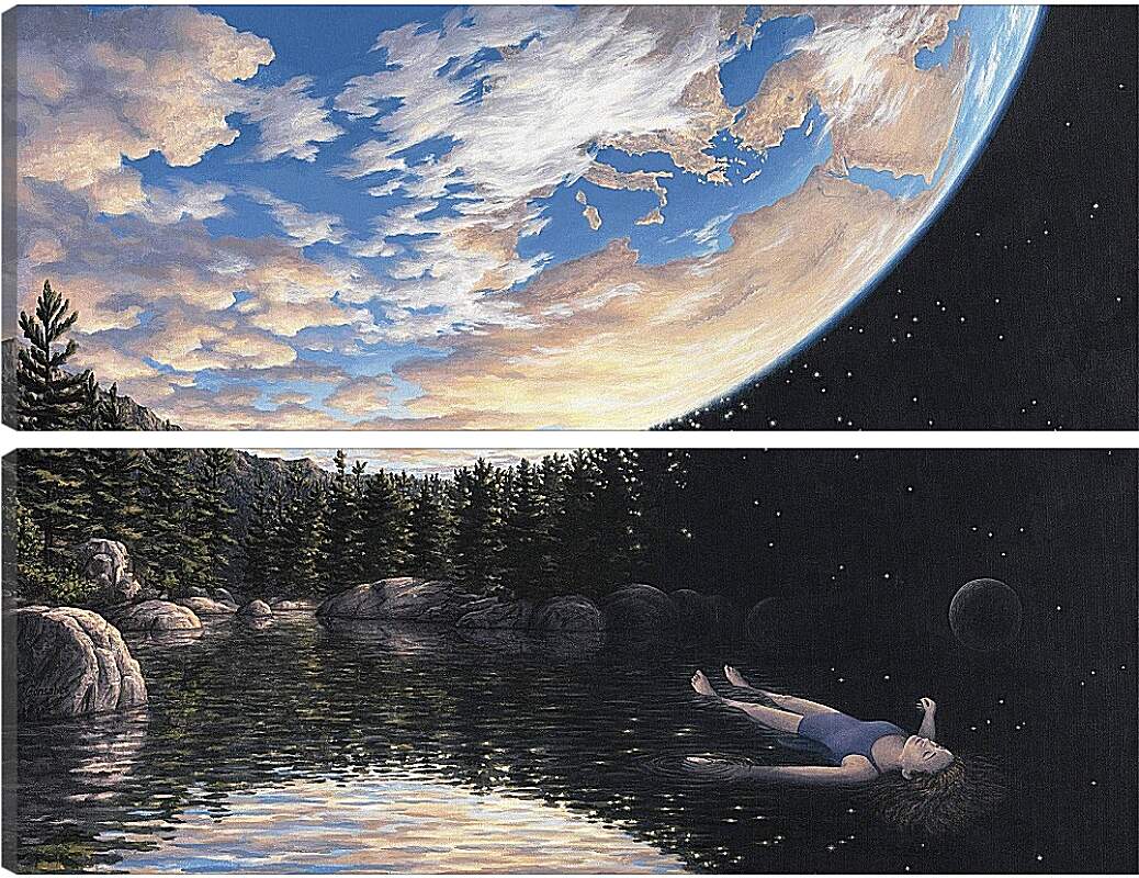 Модульная картина - Иллюзия. Небо - Земля