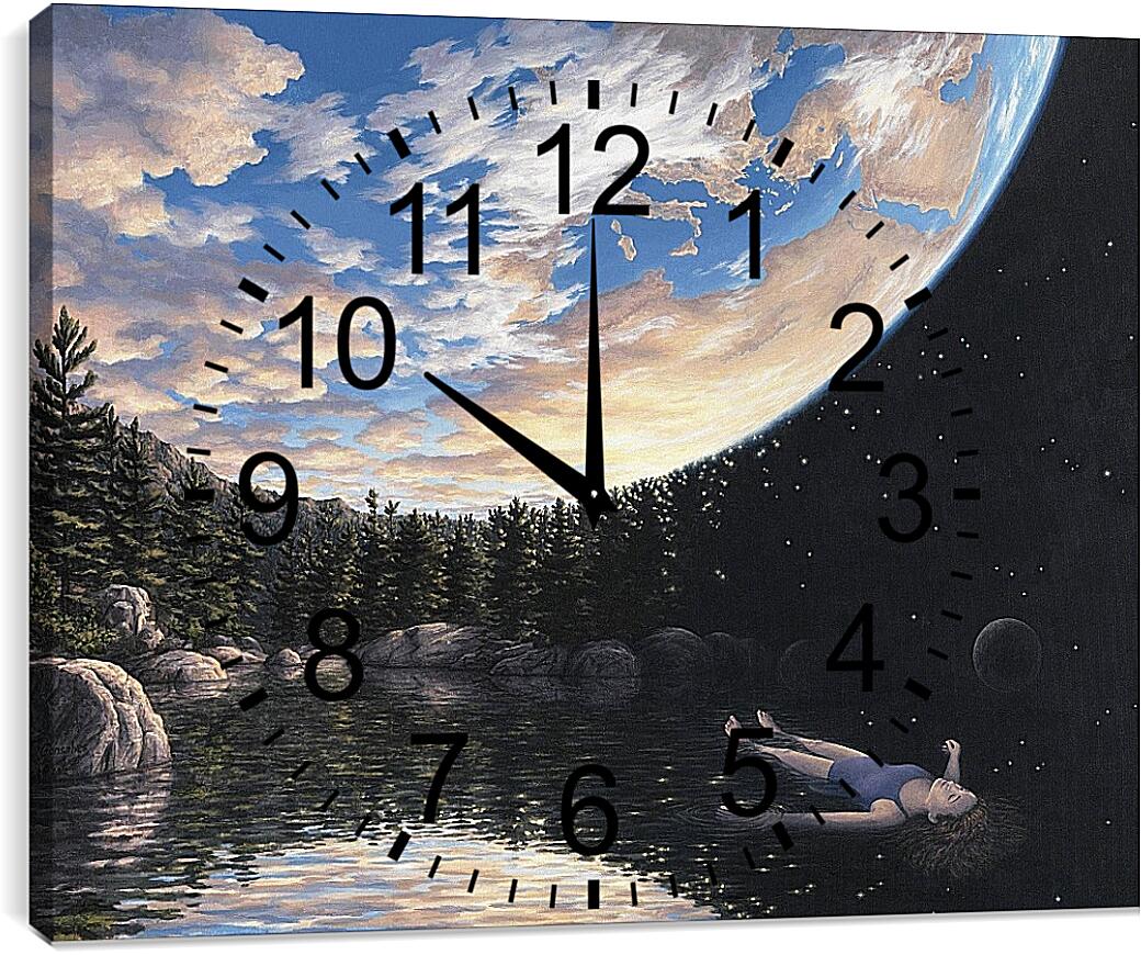 Часы картина - Иллюзия. Небо - Земля