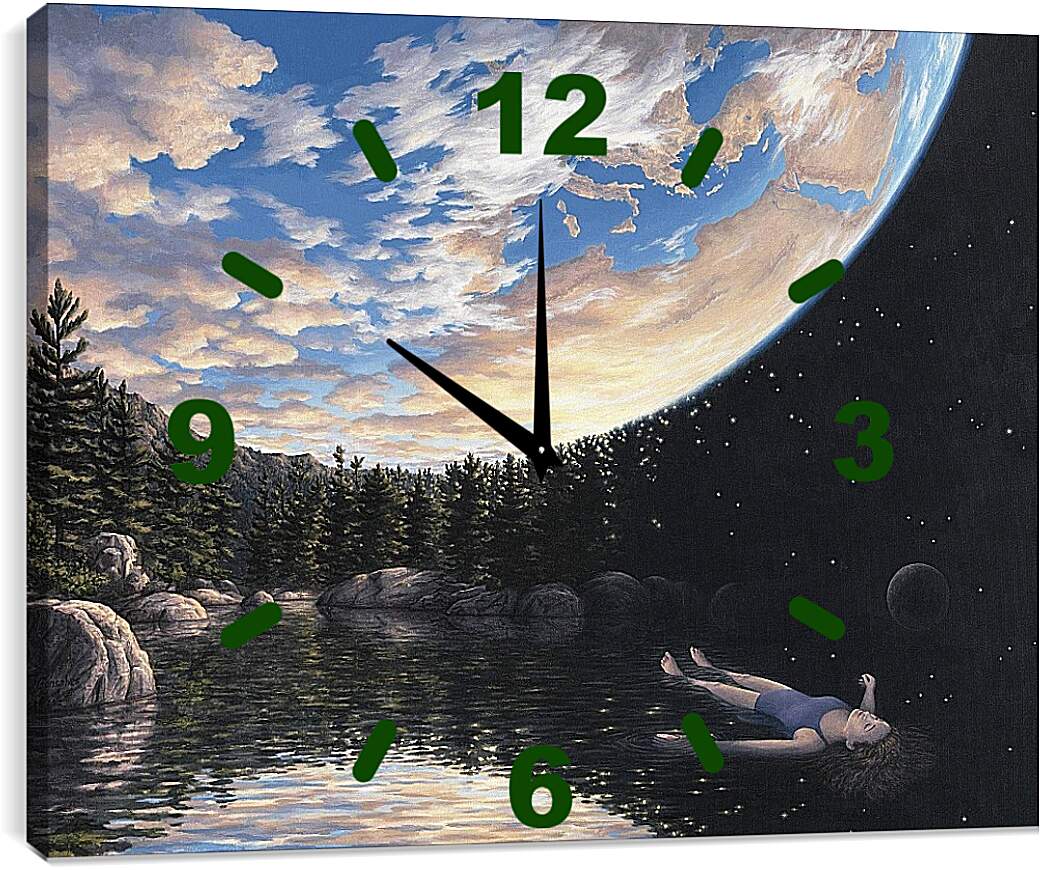 Часы картина - Иллюзия. Небо - Земля