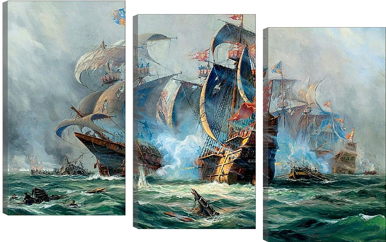 Модульная картина - Битва на море