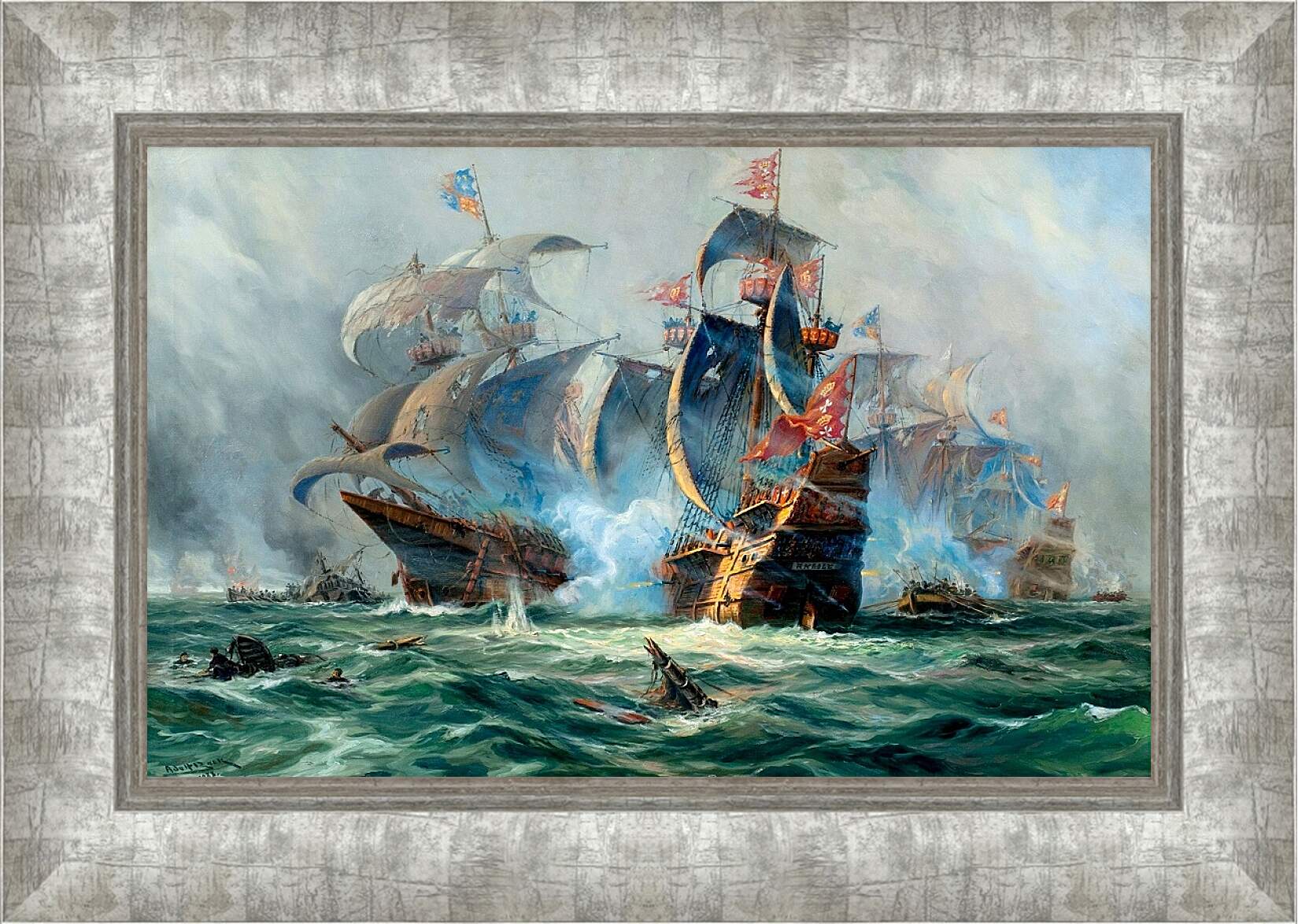 Картина в раме - Битва на море