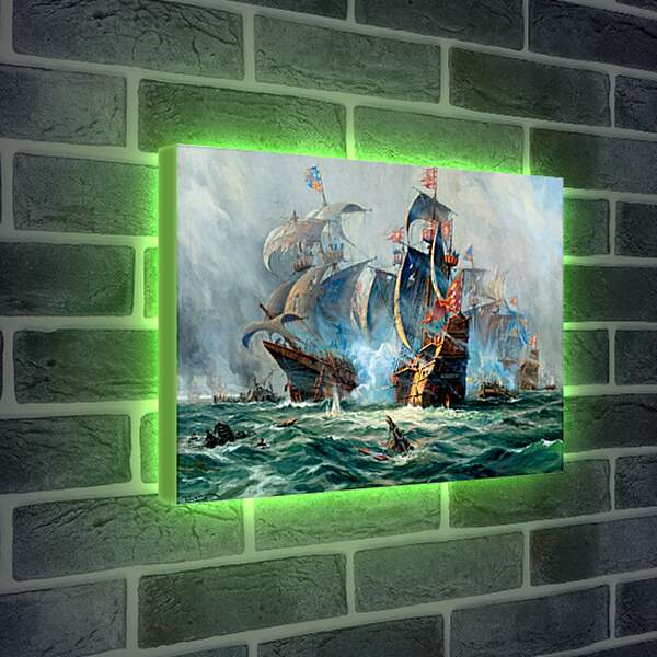 Лайтбокс световая панель - Битва на море
