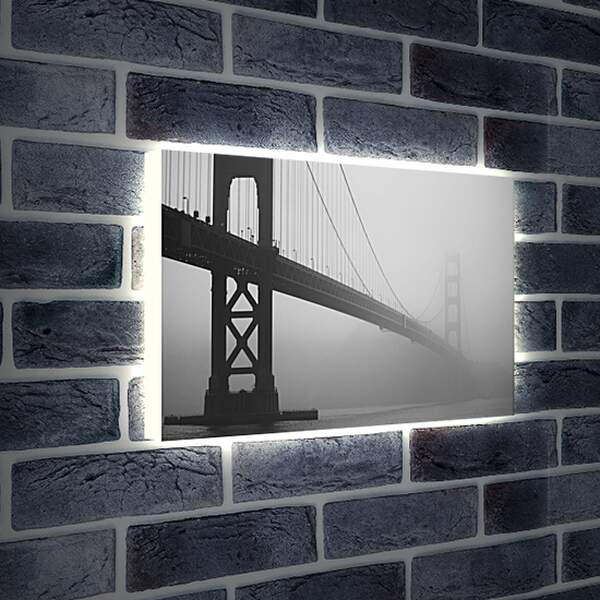 Лайтбокс световая панель - Мост. Туман