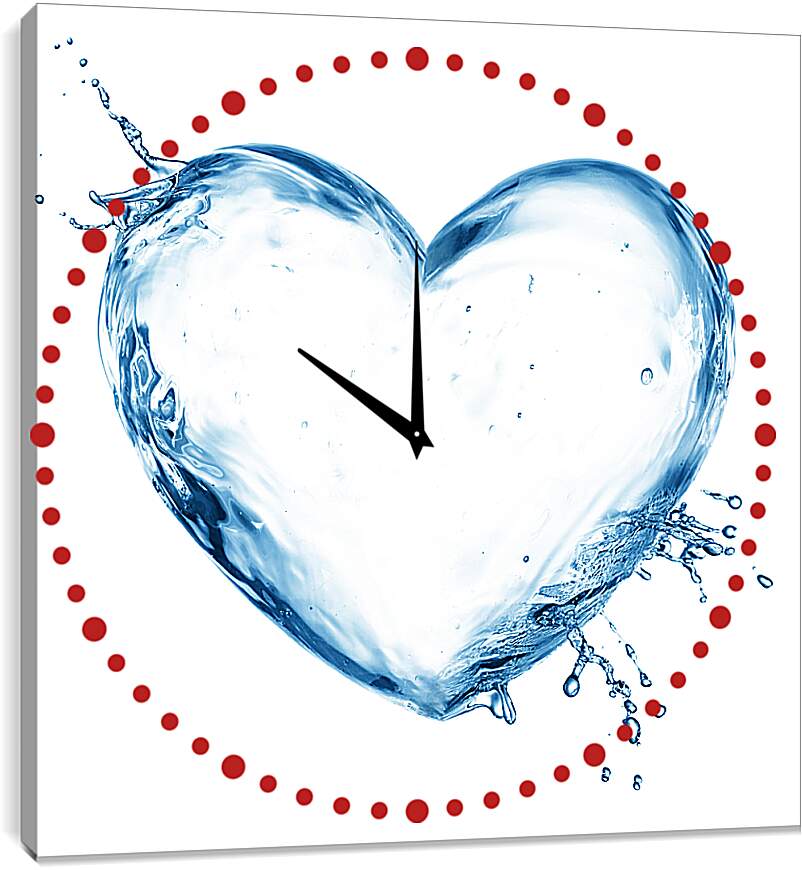 Часы картина - Водяное сердце