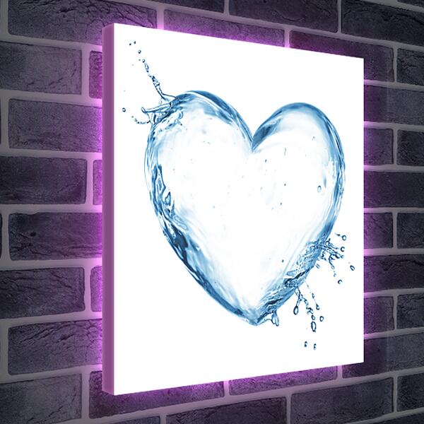 Лайтбокс световая панель - Водяное сердце