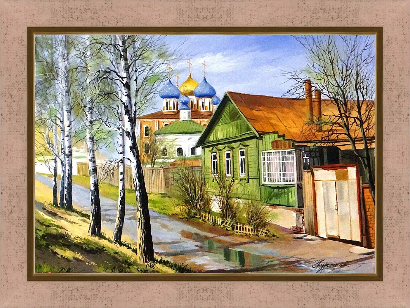 Картина в раме - Деревня