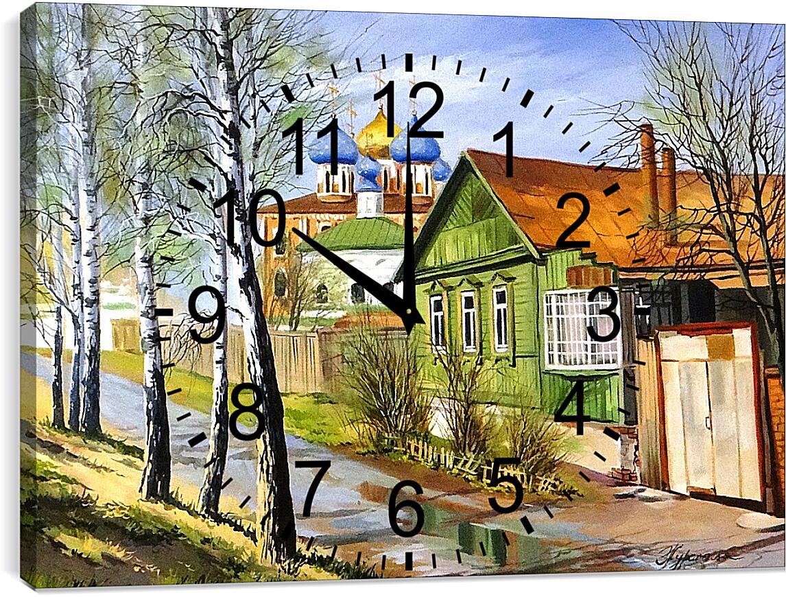 Часы картина - Деревня