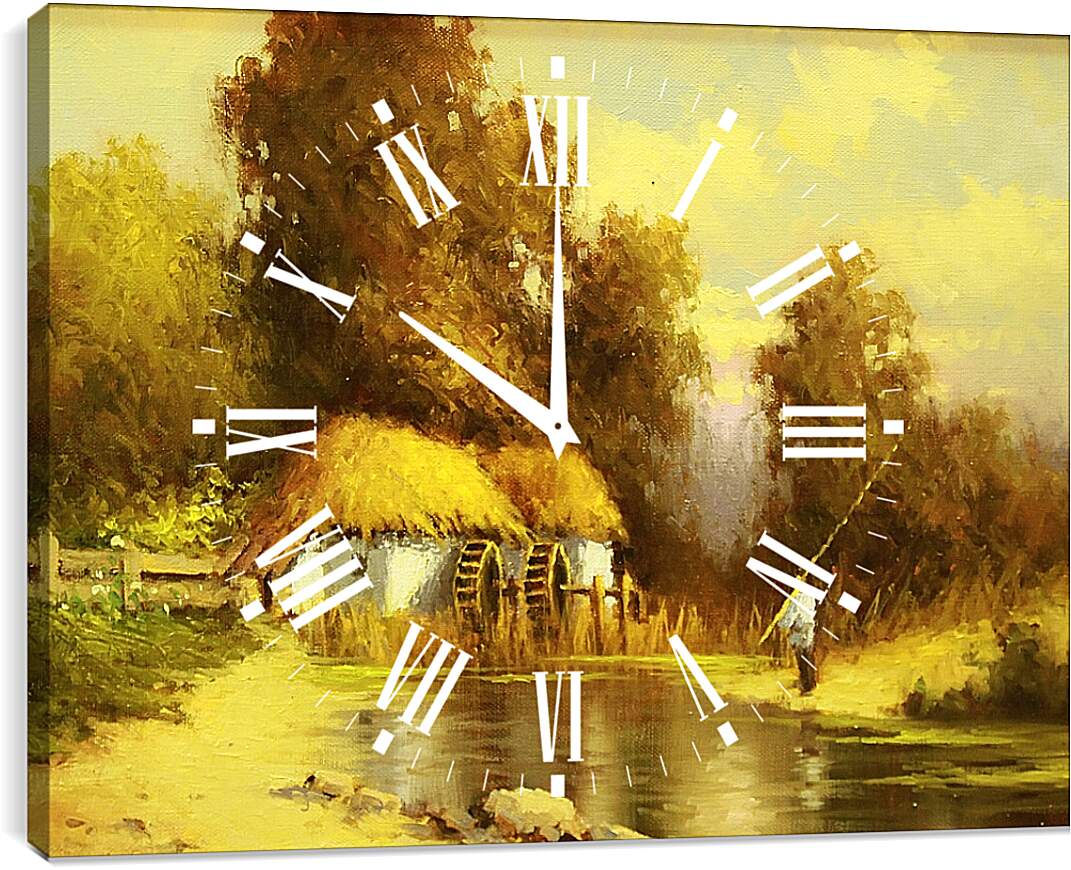 Часы картина - В деревне