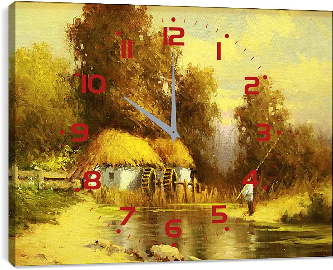 Часы картина - В деревне